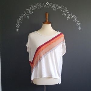 White Top with Rainbow Stripe from Free People